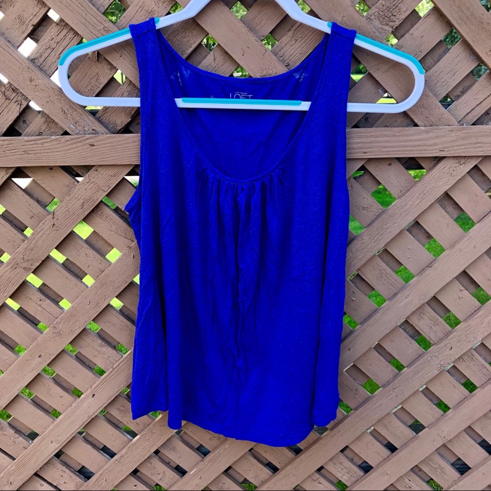 Ann Taylor LOFT Blue Blouse Tank Top Casual
